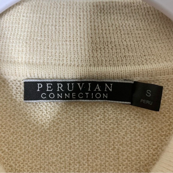Peruvian connection womens cream 100% alpaca button up cardigan S - Picture 5 of 7